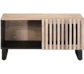 vidaXL Mesa de centro madera maciza mango 80x51x40 cm Marrón, Blanco, Mesita de Salón o Comedor o Auxiliar Mesa de Café Meuble Salón