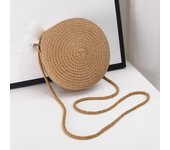 Summer Round Straw Shoulder Bags Handmade Woven Crossbody Bag Purse New Trendy Beach Bag Daily Messenger Phone Handbag