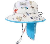 Sombrero PARA EL Sol, Sombrero de Cubo de Verano para niños Pequeños, Sombrero de Playa de Ala Ancha con Correa PARA LA Barbilla, Gorra con solapa de Dinosaur UPF50 para niños de 2 A 10 años