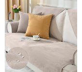 888 Funda de sofá de 1/2/3/4 plazas, universal, impermeable, funda para sofá esquinera, en forma de L, antideslizante, para sofá de perro y gato, para salón (marrón claro, 110 x 160 cm)