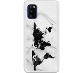 Funda compatible con Samsung Galaxy A41 - Be Unique Funda Gel mármol mapa negro