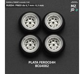 BNDS 1/64 Metal Wheels With Rubber Tires Alloy Design Rims Detail-up Parts JDM VIP Style for Model Vehicle 8.3mm 4pcs Set