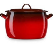 Briebe Ignea Olla Abombada Cocina Inducción 18cm, Cazuela 4 L Tapa Acero Esmaltado, Fuego, Horno Vintage, , Rojo