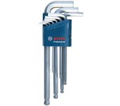 Bosch Professional - Juego de 9 llaves allen Hexagonales (acodadas, con cabezal esférico)