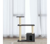 vidaXL RASCADOR PARA GATOS CON POSTES DE SISAL GRIS OSCURO 70 CM