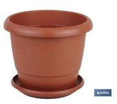 Cofan Maceta Marron Modelo Gardenia 35x28.8+ Plato28cm - Resistente y de Alta Calidad