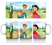 Taza Cerámica Heidi 350ml. Ideal Desayuno y regalo con Pedro, Clara y abuelo Stamina