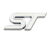 AUTOZOCO Emblema Adhesivo ST Line Volante, Emblema ST Line Volante, Insignia ST Line Volante, Insignia Adhesiva ST Line, Apto para Volante, Compatible con Ford, Metal, 3 cm Ancho x 1.2 cm Alto, Blanco