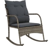 Silla mecedora de jardín con zapatos sintético gris