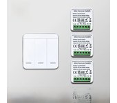 RF 433 MHz Smart Switch 1/2/3 Gang Wall Panel Mini Round Button Wall Panel Switch 16A Relay Receiver Automation Module 100V~240V