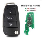 Remote Car Key For Audi Q7 B7 Q3 A3 TT A2 A8 A6 A6L A4 S5 C5 C6 B6 A4L A5 Q5 S RS S1 315/433Mhz 8X0837220 8P0837220D Q ID48 Chip
