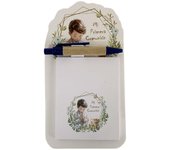 Flikehome - Imán de nevera con Bloc de notas+Bolígrafo Comunión 9x7cm - Pack 24 Unidades