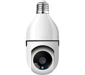 Cámara de bombilla, cámara inalámbrica Wifi Full HD 1080P, cámara de seguridad para el hogar con visión nocturna, acceso remoto, audio bidireccional, cámara de seguridad para el hogar para interiores y exteriores (fuente de luz única)