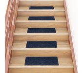 vidaXL Alfombrilla Autoadhesiva de Escalera Rectangular Estera 15 uds Color Antracita,  Azul,  Crema y mas