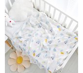 Manta De Muselina Para Bebé Recién Nacido 110*120cm Doble Capa Algodón Suave Abrazadera De Baño Para Cuna Y Carrito De Bebé