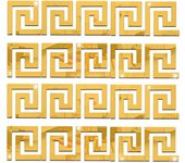 3D espejo etiqueta de la pared removible autoadhesivo acrílico azulejo calcomanías arte DIY decoración hogar Oficina pared pie línea papel pintado bordes línea (oro, 20)
