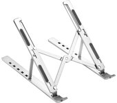 Adjustable Laptop Riser with Storage Bag, Non-Slip Silicone Pads, 6 Eye Levels, 10" to 15.6", Aluminum Stand, Foldable Laptop Holder