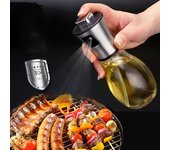 Botella de Spray de aceite de acero inoxidable de 200ML, perfecta para cocina y freidora de aire, rociador de aceite de vidrio de acero inoxidable
