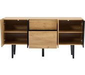 Mural de TV Contemporáneo con espacio de almacenamiento para TV de 60 ', Centro de Entretenimiento de Madera con patitas de Madera maciza para soporte de TV, aparadores y Consolas Multimedia