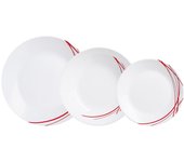 Arcopal Vajilla Redonda Vidrio Opal 18 Piezas Roja Extra Resistente