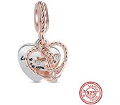 Fit Original Pandora Charm Bracelet DIY Jewelry 925 Sterling Silver Love Travel Flower Lipstick Family Friend Pendant Fine Beads