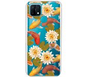 Funda original compatible con Oppo A15 - Patron peces y flores