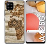 Tumundosmartphone Funda Gel Tpu para Samsung Galaxy A42 5G diseño Madera 07 Dibujos