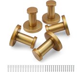 Colgador Pared, 5 Piezas Colgador de Acero Inoxidable Forma de T, Oro Perchero de Pared con Orificios de Montaje Triangulares, Redondo Colgador Llaves Pared, Gancho Pared Universal