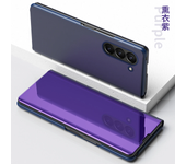 Smart Mirror Flip Magnetic Case for Samsung Galaxy Z Fold 5 4 3 Electroplated Case Screen Stand Leather Full Case