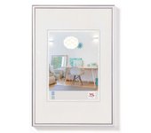 Walther Design Marco KV 40x50 Plata Plástico Perfil Redondeado Cristal Transparente Tamaño Foto 28x35 Cm