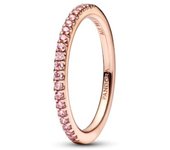 PANDORA Anillo Brillante Simple en Oro Rosa Exquisito Apilable 520, Regalo de San Valentín para Novia 182999C01