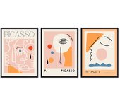 Set de 3 cuadros calidad premium con marco de madera - 30x40 cm o 50x70 cm - POSTER LAB