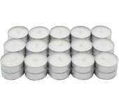 DEKORA SOUL Velas de Té Blancas de Larga Duración - 4 Horas, Sin Humo ni Olor, Perfectas para Ambiente Relajante