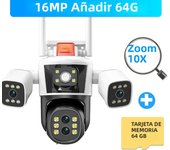 8K 16MP WiFi Camera 10X Zoom Four Lens Outdoor Security Protection PTZ IP Camera Motion Detection Smart CCTV Surveillance Camera