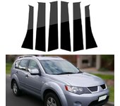 Fit For Mitsubishi Outlander 2007 2008 2009 2010 2011 2012 2013 Glossy Black Pillar Post  Window Door Cover Trim Decoration
