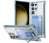 Transparent Card Holder Mobile Phone Case for Samsung S24 Ultra S23 S22 S21 Plus Note 20 Ultra 5G Bracket Card Protective Cover