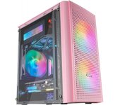 Mars gaming mc300 caja gaming compacta - ventana cristal templado - 3 ventiladores frgb - rejilla frontal total-mesh - soporte micro-atx/mini-itx - iluminacion rgb - color rosa