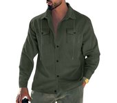 Chaqueta de pana con bolsillo americano para hombre, nueva chaqueta de solapa a rayas holgada de manga larga, de otoño e invierno
