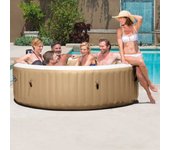 Jacuzzi hinchable Intex 1098L 6 personas con accesorios beige Ø216x71 cm