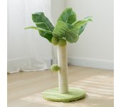 Cat Scratching Post with Hanging Balls, Natural Sisal Rope Scratch Post Tree Kitten Interactive Toy with Wooden Track Ball