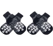4PCS Fashion Pet Socks Dog Socks Breathable Anti-Slip Foot Covers Dog Socks With Adjustable Strap Strong Grips Traction Control