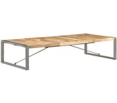 vidaXL Mesa de centro de madera de mango rugosa 180x90x40 cm Negro, Gris, Mesita de Salón o Comedor o Auxiliar Mesa de Café Meuble Salón