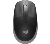 Logitech m190 full size raton inalambrico usb 1000dpi - 3 botones - gran tamaño - uso ambidiestro - color negro/gris claro