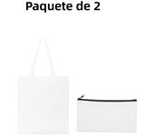 DIY White Sublimation Tote and Cosmetic Bag Pencil Case- Reusable Canvas Grocery Bag with Zippered Makeup Pouch