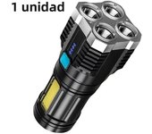 Super Bright LED Flashlig Camping Torch With 4 Lamp Beads And COB Side Light Rechargeable Portable Hand Lantern 4 Lighting Mode