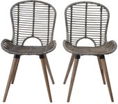 VidaXL Pack de 2 sillas de comedor Oreo ratán 85x48x64 cm