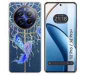 Tumundosmartphone Funda Silicona Transparente para Realme 12 5G / 12x 5G diseño Plumas Dibujos