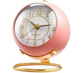 Despertadores analógicos, Retro retroiluminación Lindo Diseño simple Reloj de escretorio Pequeño con Luz Nocturna, Silencioso, Alimentación por badería