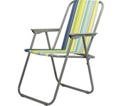 S7 STAR Silla Playa Plegable a Rayas, Portátil Silla Ligera Estructura de Acero Resistente, Silla de Moda para Piscina Camping Jardín, Sillón Resistente con Reposabrazos, Silla de Playa Alta Plegable y reclinable