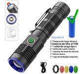 5 color bead lampshade tail magnet telescopic zoom waterproof rechargeable usb led tactical torch light lantern flashlight